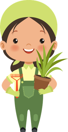 Little farmer girl Illustration