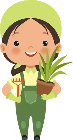 Little farmer girl  Illustration