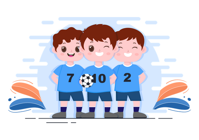 Little Football players Illustration