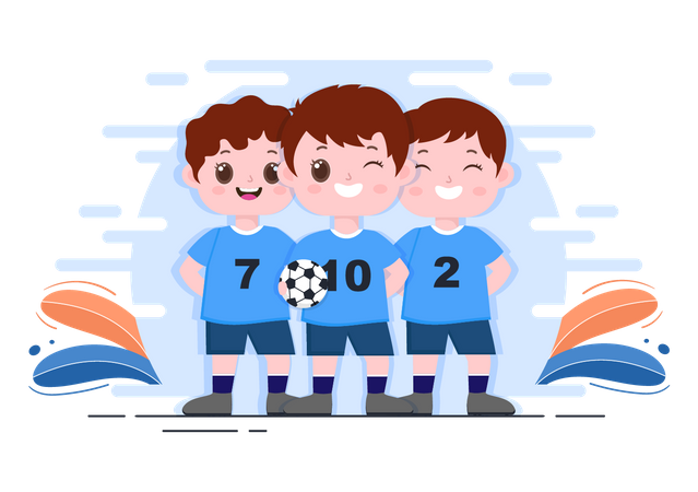 Little Football players  Illustration