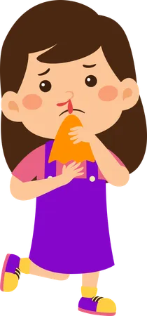 Little girl bleeding from nose  Illustration