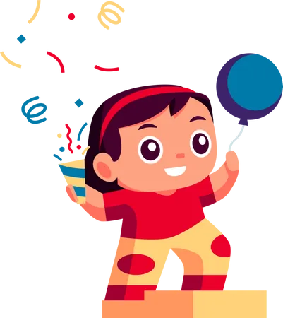 Little girl celebrate Party  Illustration
