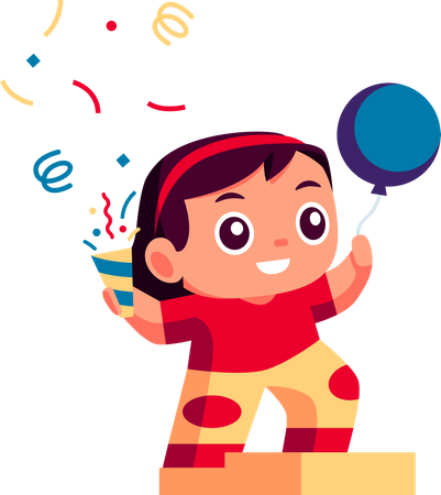 Little girl celebrate Party  Illustration