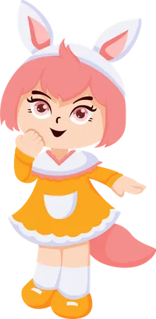 Little Girl Character  Illustration