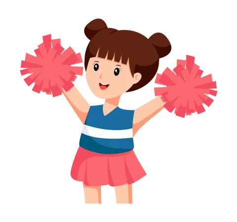 Little Girl Cheerleader  Illustration