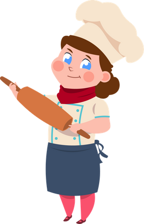 Little girl chef  Illustration