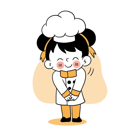 Little girl chef  Illustration