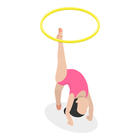 Little girl child doing Gymnastics  Illustration