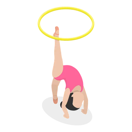 Little girl child doing Gymnastics  Illustration