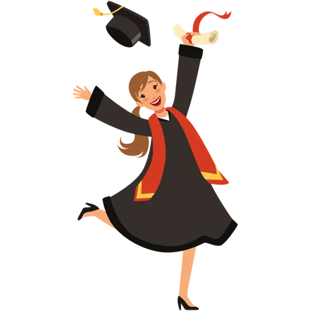 Happy International Graduates With Diplomas And Graduation Hats Vector Illustration Illustration Of University And School Happy Graduate Students Illustration