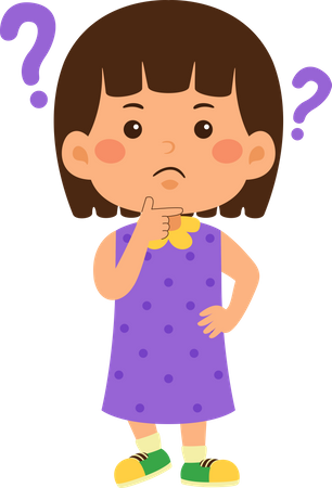 Little girl confused  Illustration