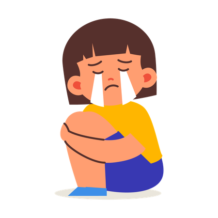 Little Girl Crying  Illustration