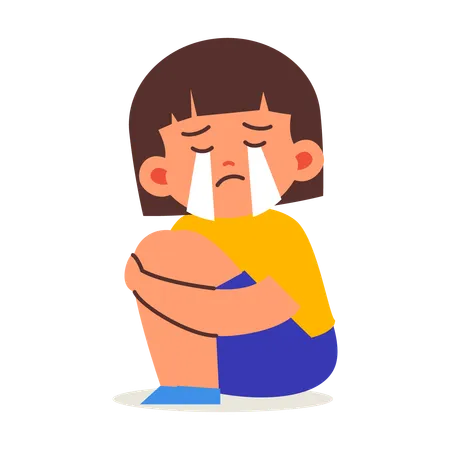 Little Girl Crying  イラスト