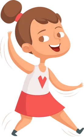 Little girl Dancing In Party  Illustration