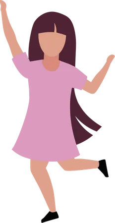 Little girl dancing with joy  Illustration