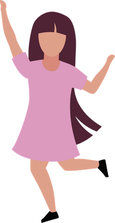 Little girl dancing with joy  Illustration