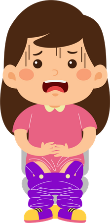 Little girl diarrhea  Illustration