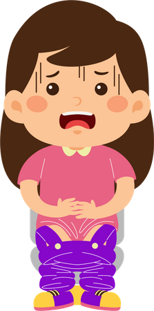 Little girl diarrhea  Illustration