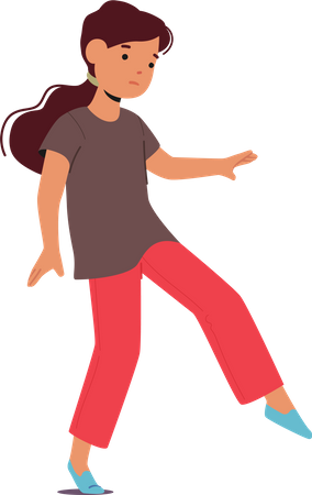 Little Girl Displaying Eccentric Movements Associated With Autism  Illustration