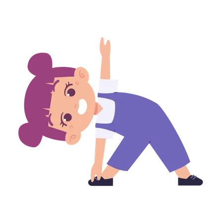 Little Girl Doing Exercise  Illustration