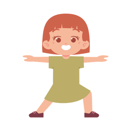 Little Girl Doing Exercise  Illustration