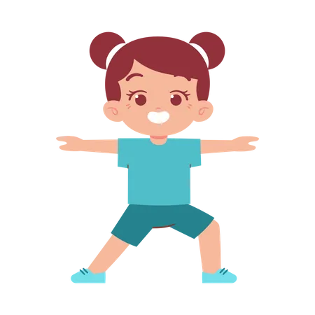 Little Girl Doing Exercise  Illustration