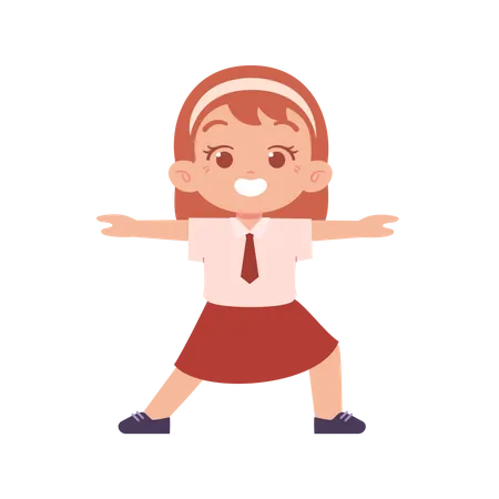 Little Girl Doing Stretching Exercise  Illustration