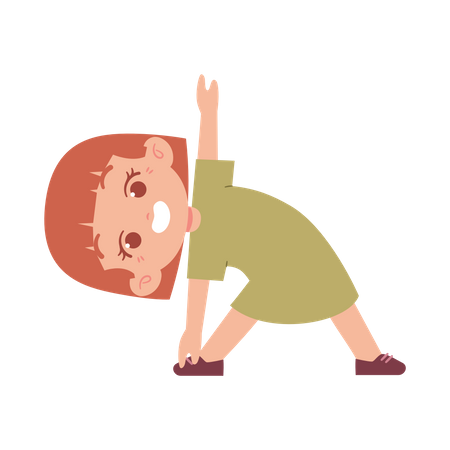 Little Girl Doing Stretching  Illustration