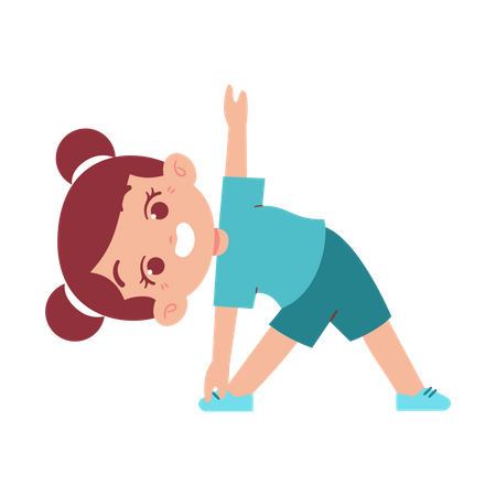 Little Girl Doing Stretching  Illustration