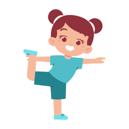 Little Girl Doing Stretching  Illustration