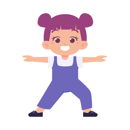 Little Girl Doing Stretching  Illustration