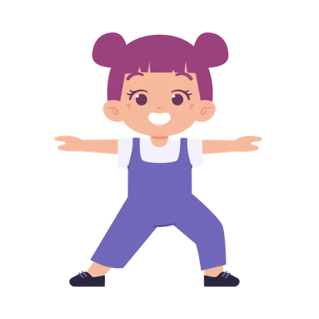 Little Girl Doing Stretching  Illustration