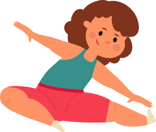 Little girl doing stretching  Illustration