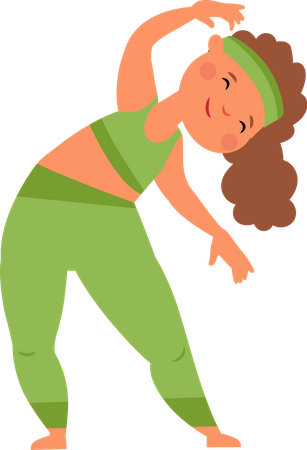 Little girl doing stretching  Illustration