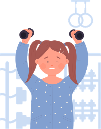 Little girl doing workout  Illustration