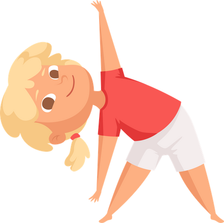 Little girl doing workout  Illustration