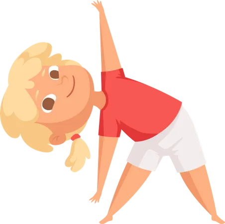 Little girl doing workout  Illustration