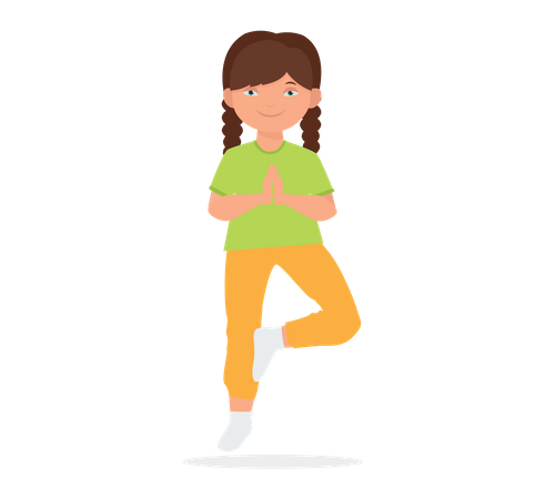 Little girl doing yoga  Illustration