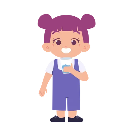 Little Girl drinking water  Illustration