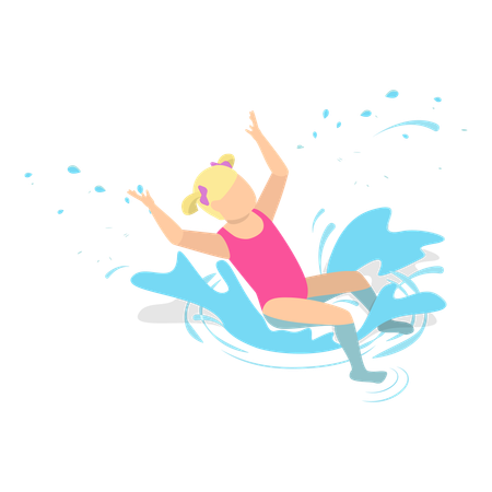 Little girl enjoying swimming  Illustration