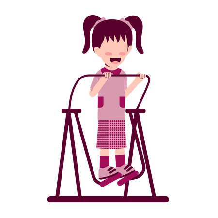 Little Girl Exercising  イラスト