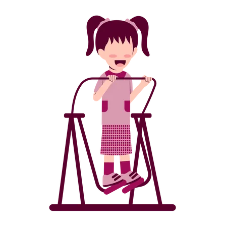 Little Girl Character Exercising Illustration Illustration