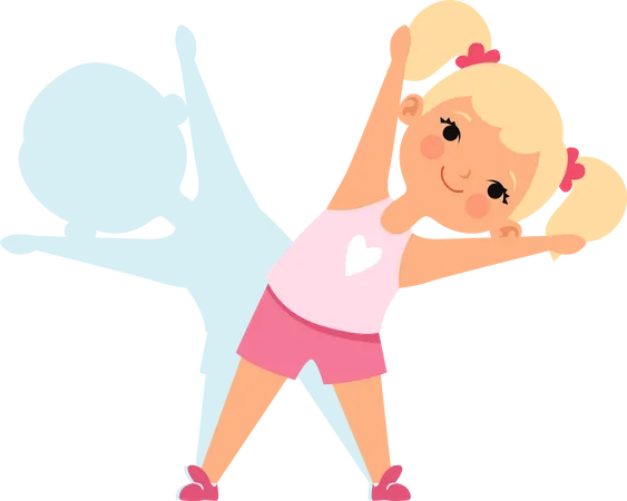 Little girl exercising  Illustration