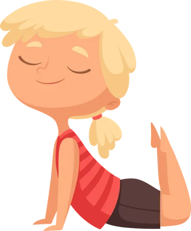 Little girl exercising  Illustration