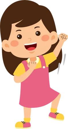 Little girl feeling happy  Illustration