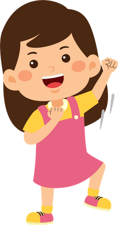 Little girl feeling happy  Illustration