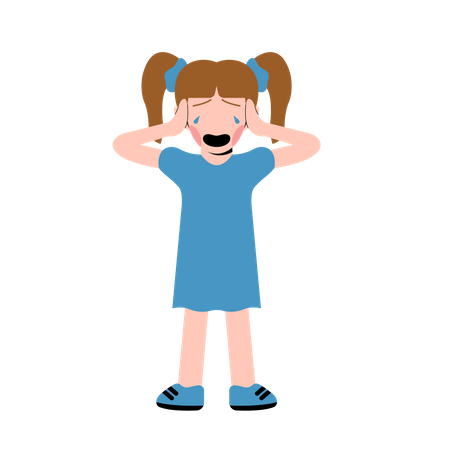 Little Girl Feeling stressed  Illustration