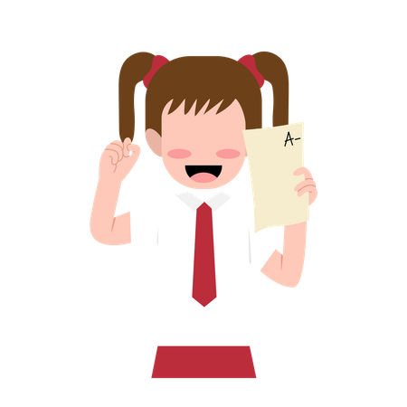 Little girl got bad result  Illustration