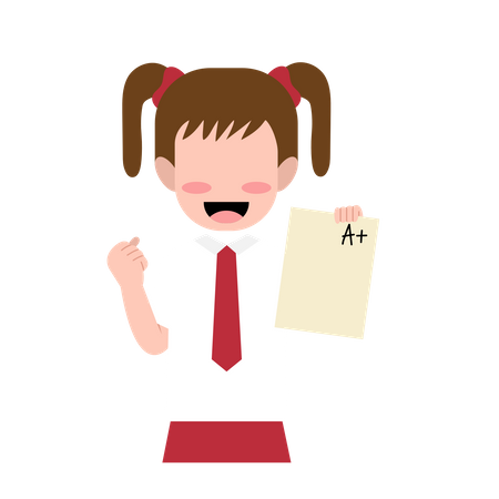 Little girl got good result  Illustration