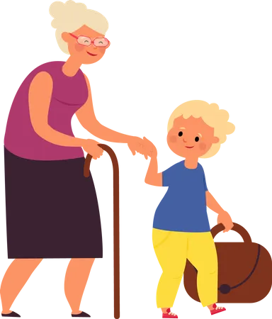 Good Manners Kids Child Helping Cute Kid Kind Behavior Boy Girl Respect Old People Pregnant Woman Etiquette Decent Vector Set Illustration Courteous And Upbringing Politeness And Respectful Illustration